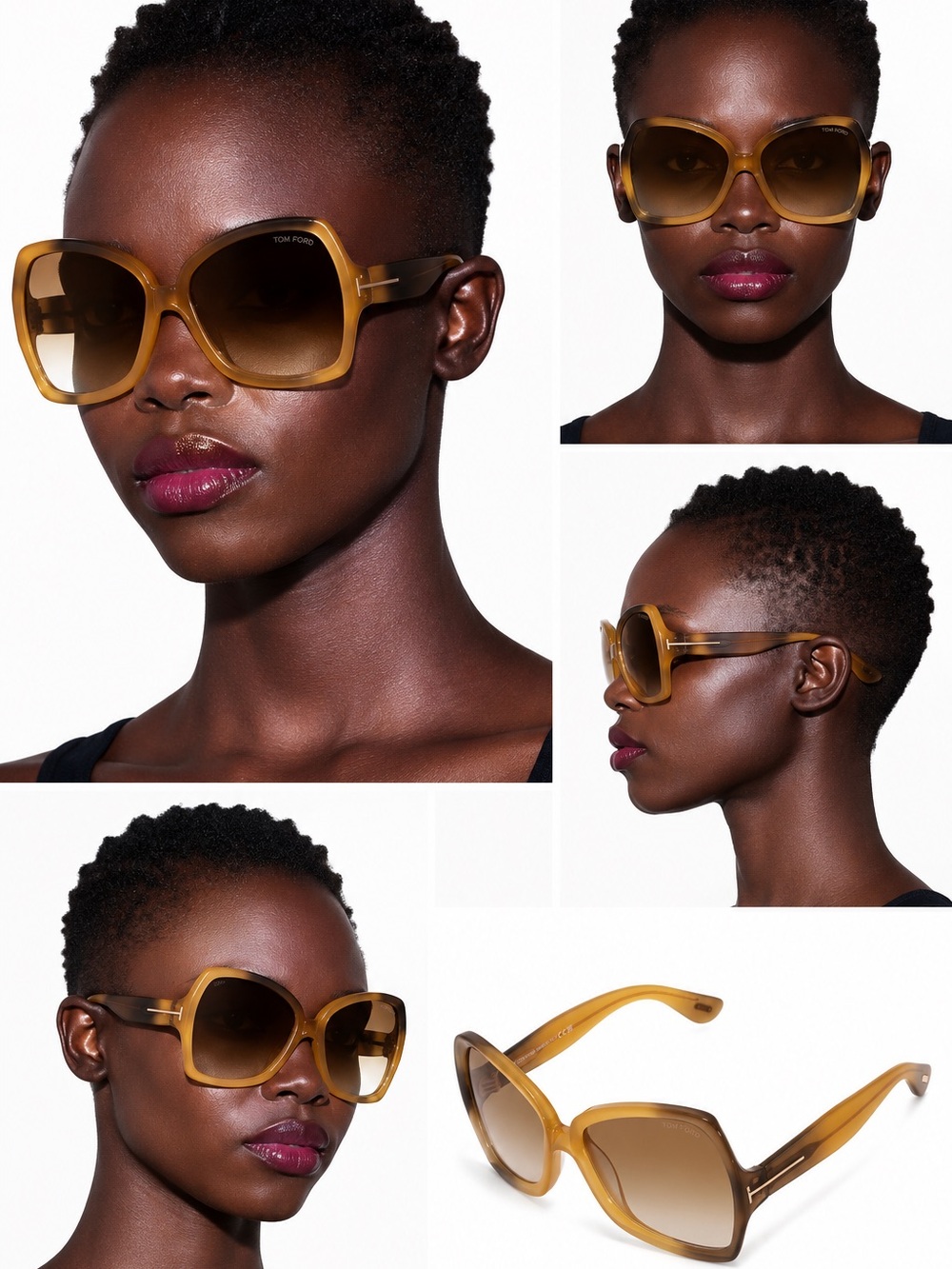 Tom Ford FT1222 Jerry sunglasses caramel brown acetate frame graduated finish